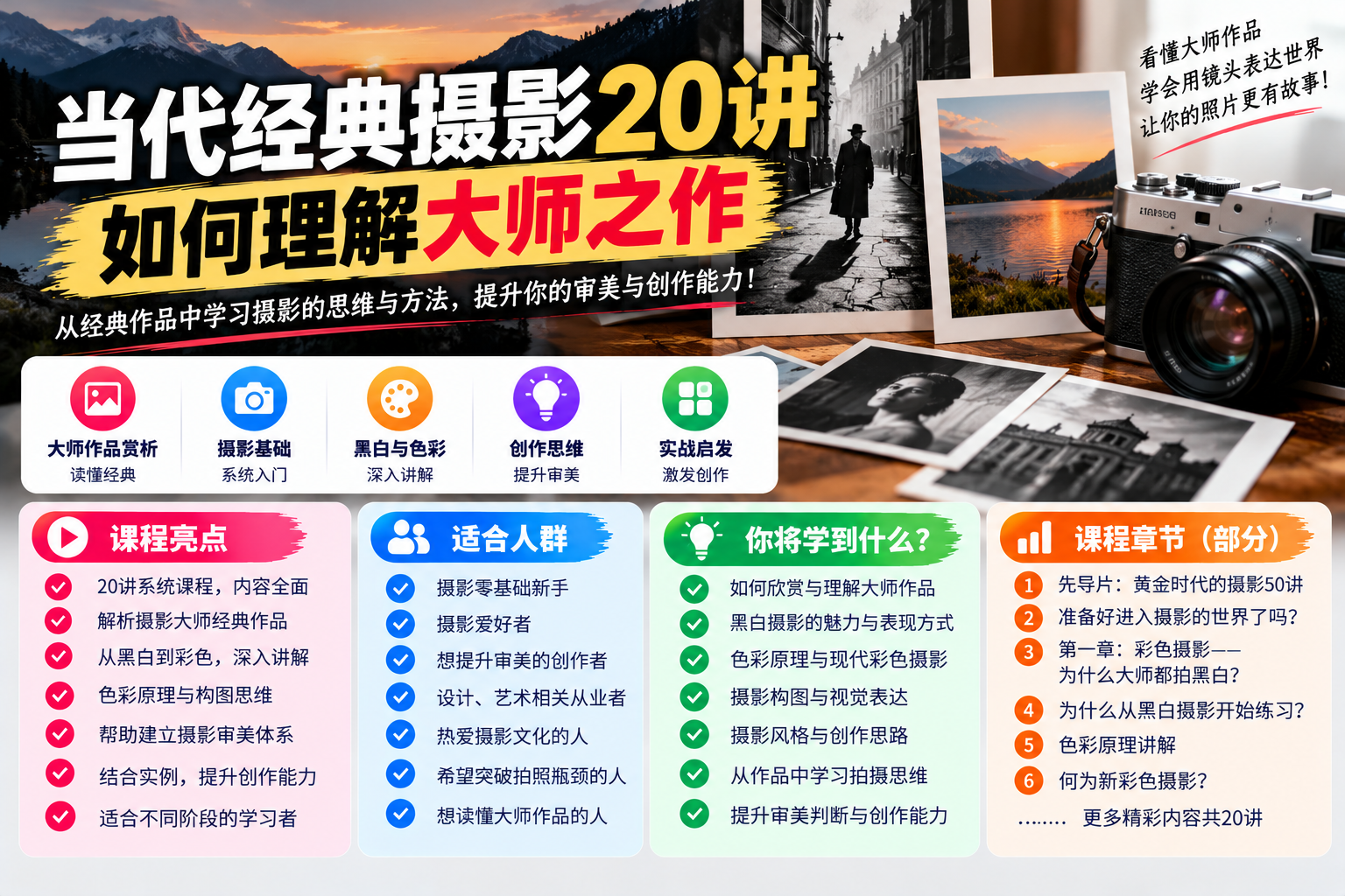 (28)当代经典摄影20讲：读懂摄影大师作品，提升审美与创作能力