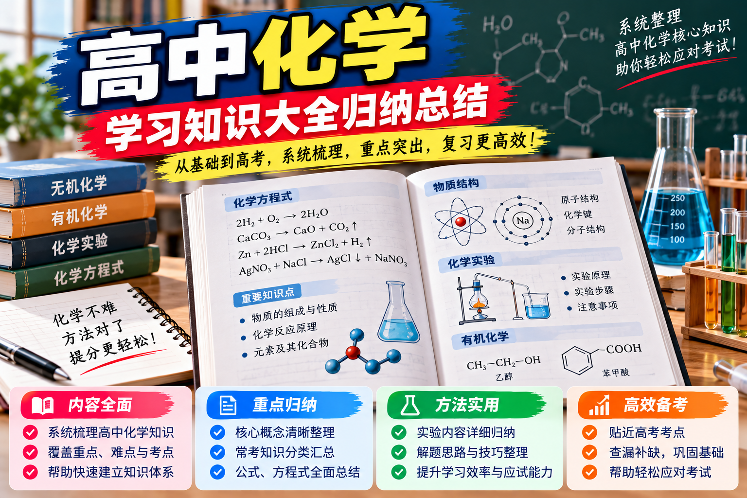 (36)高中化学知识大全：从基础知识到高考考点，系统归纳高效复习