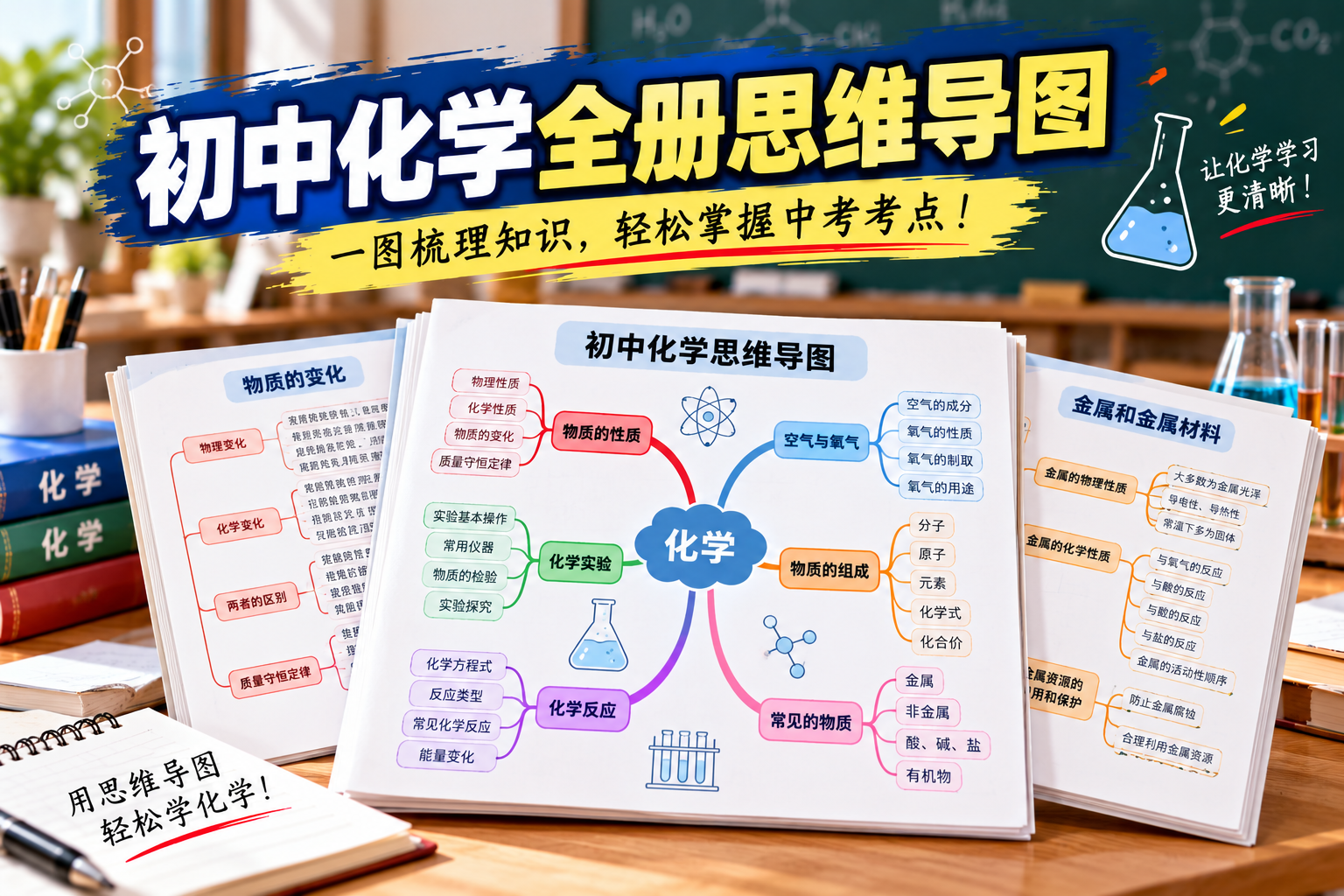 (37)初中化学全册思维导图：一图梳理核心知识，轻松掌握中考考点